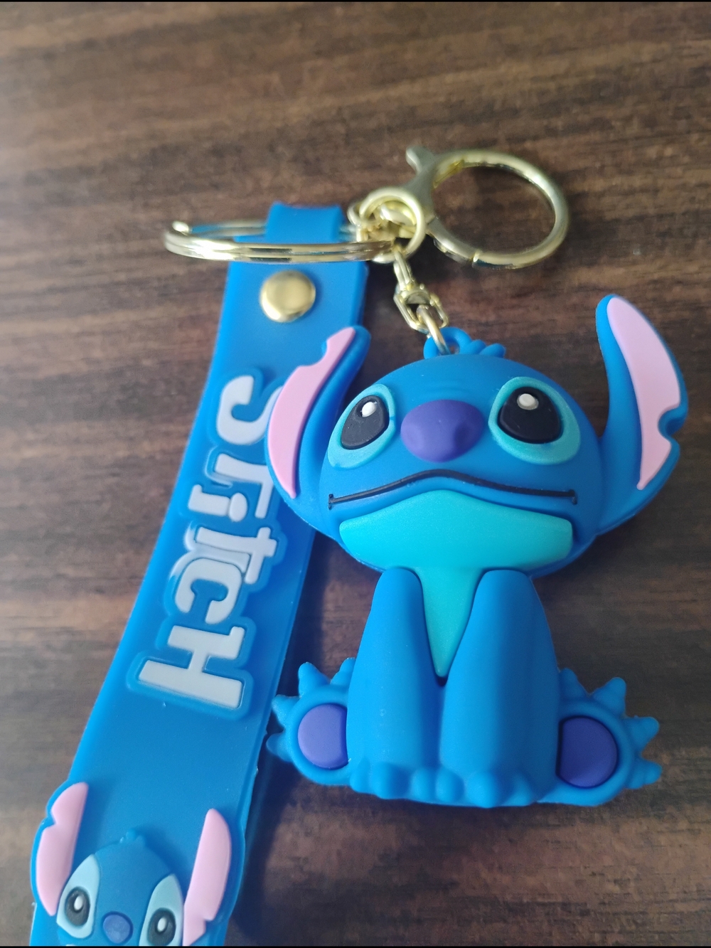 Stitch Character Keychain - Blue with Pink Accents